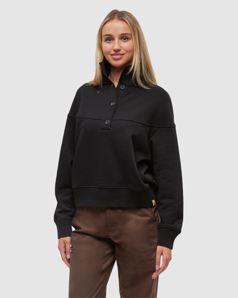 Womens TreeFleece 1/4 Button Mock Neck | Recycled Materials
