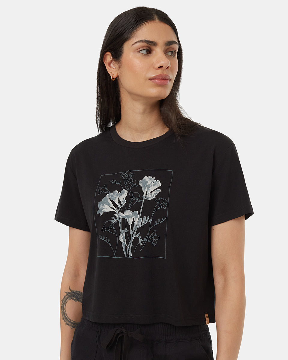 Womens Floral Crop T-Shirt | Recycled Materials