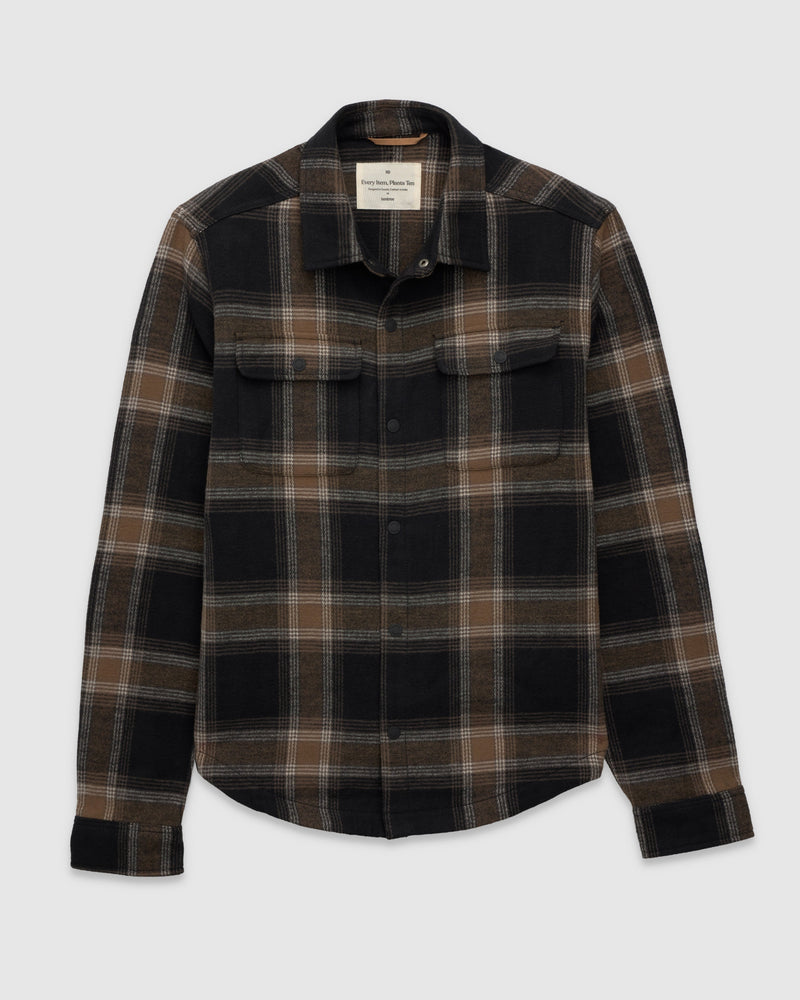 Black-Men_s-Heavyweight-Flannel-Snap-front-Shirt