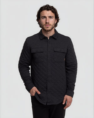 Black-Colville-Quilted-Shacket *Model is 6'1.5", wearing size M