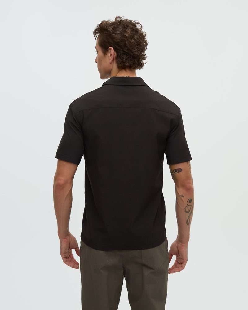 Black-Regular-Fit-Shortsleeve-Button-Up-Shirt