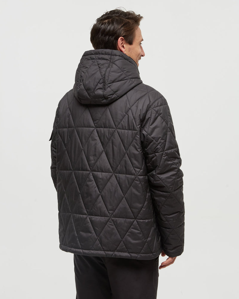 Black-Relax-Fit-Insulated-Hooded-Jacket