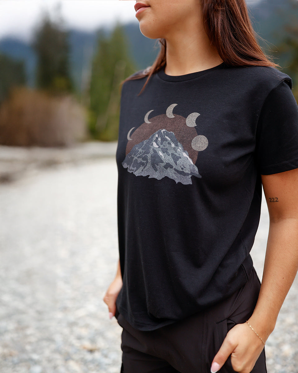 Womens Mountain Moon T-Shirt | Recycled Materials