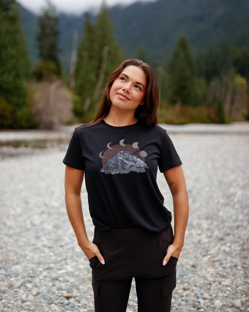 Womens Mountain Moon T-Shirt | Recycled Materials