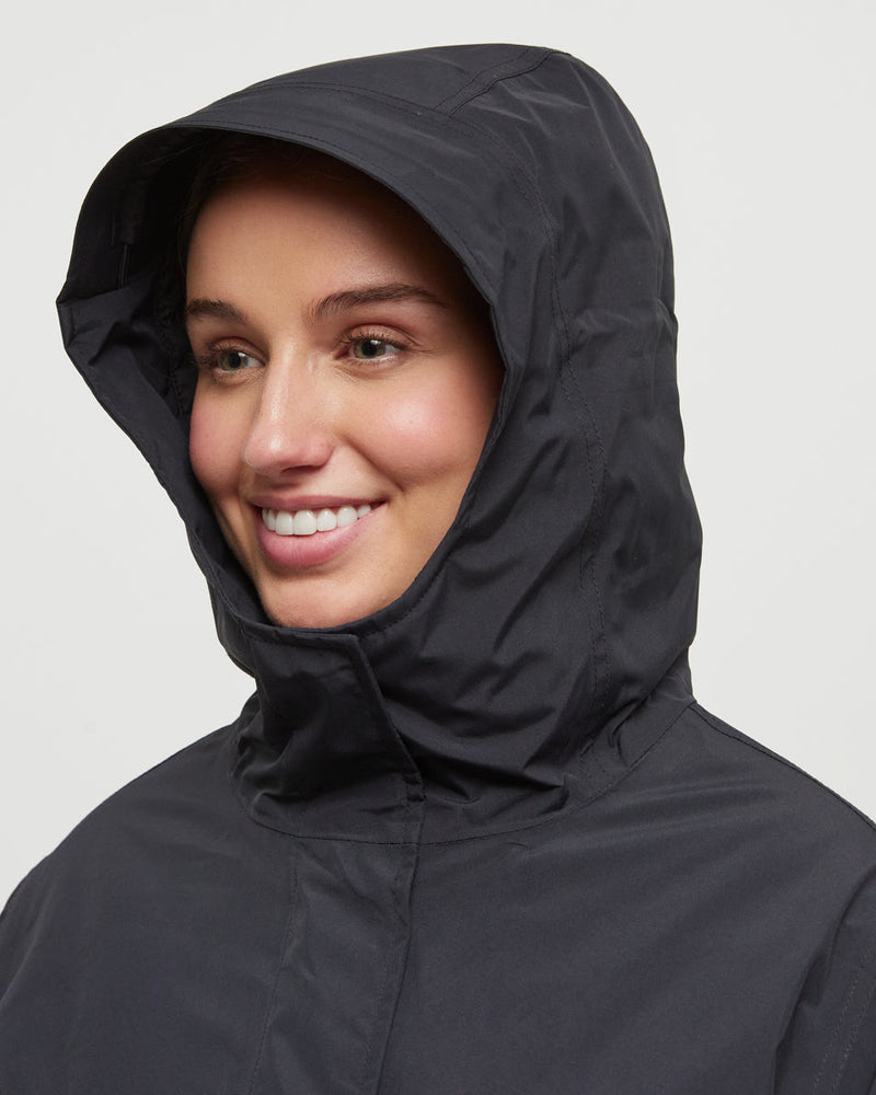 Black-Relax-Water-Repellant-Hooded-Rain-Jacket