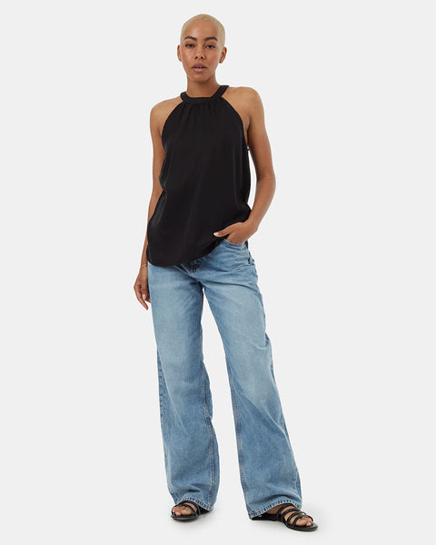トップス CHIEKO classy tank-top Black-Womens-Halter-Neck-Tank-