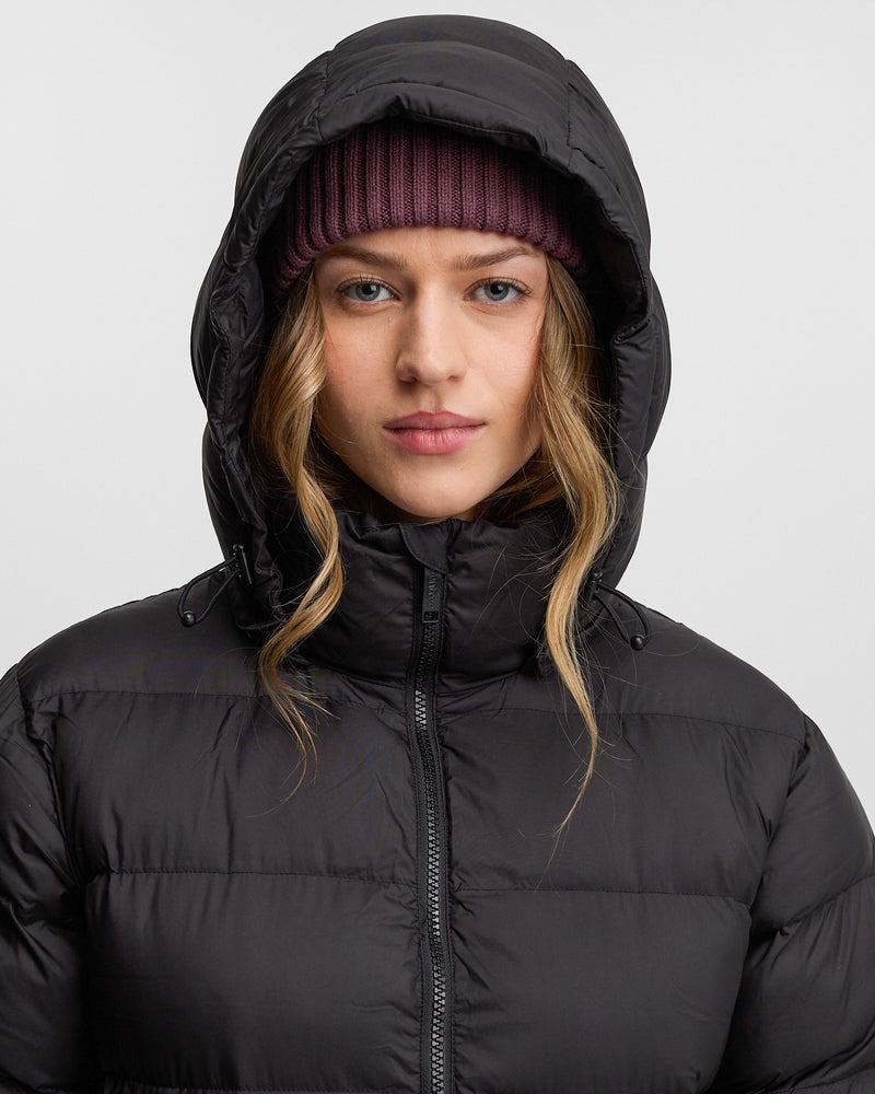 Black Women's Long Puffer Jacket