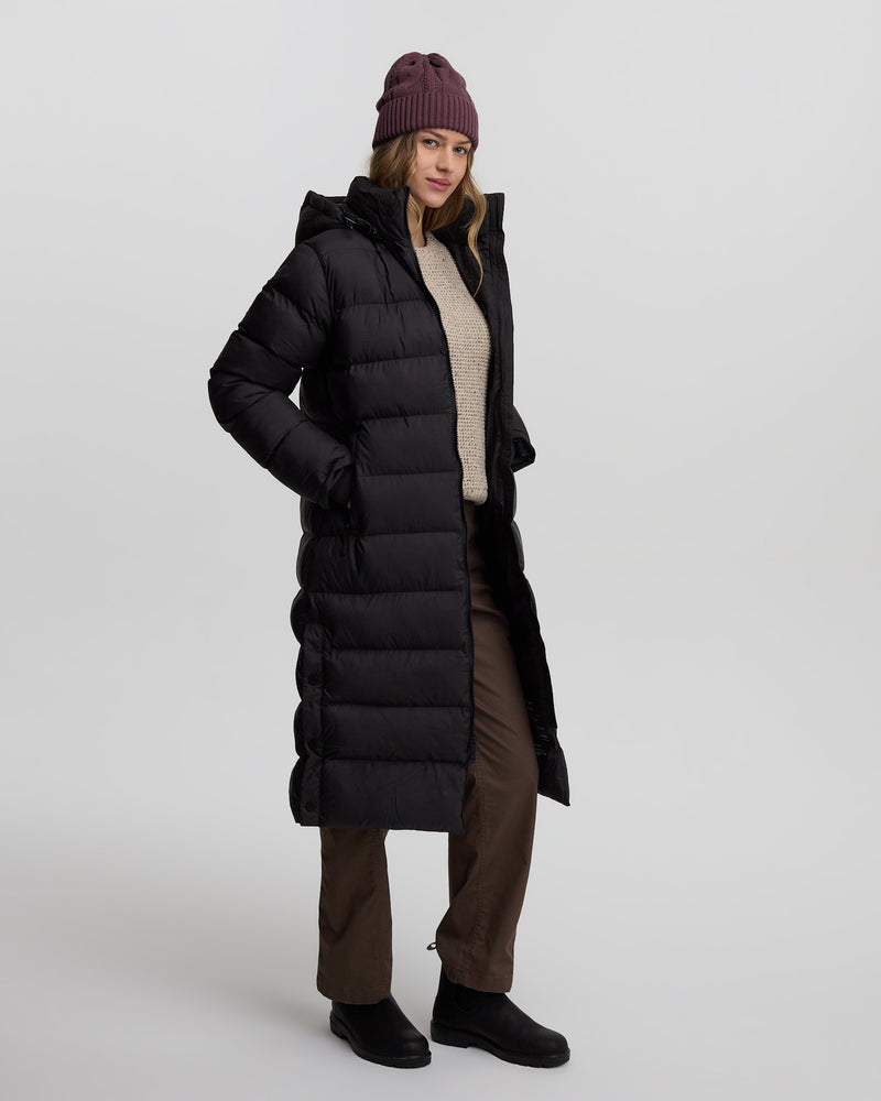 Black Women's Long Puffer Jacket