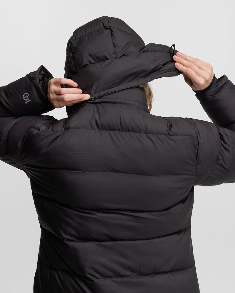 Black Women's Long Puffer Jacket