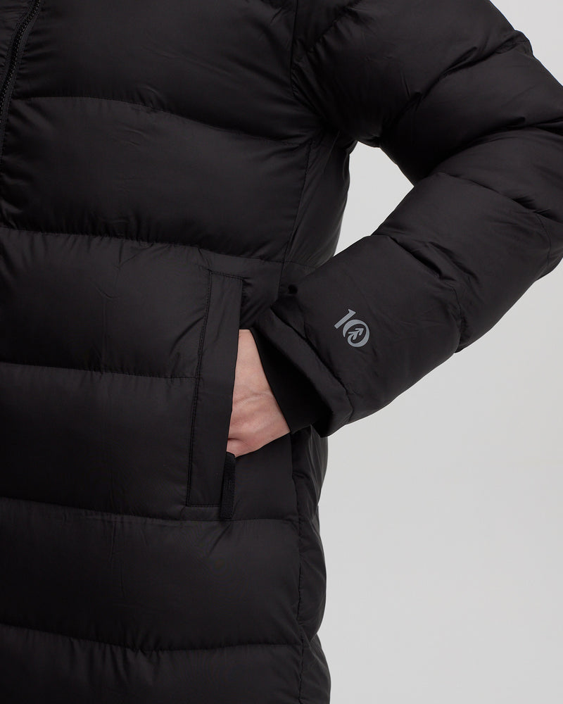 Black Women's Long Puffer Jacket