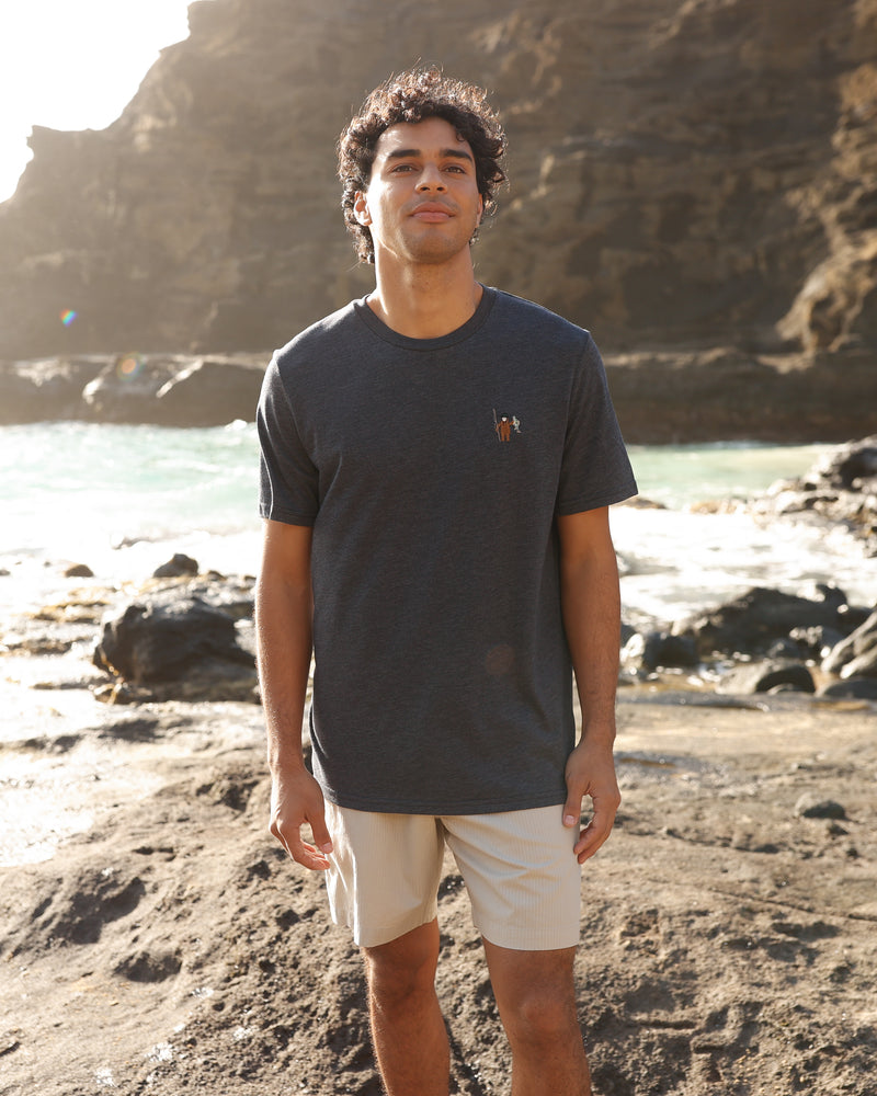 Blue-Crew-Neck-Graphic-Shortsleeve-T-Shirt