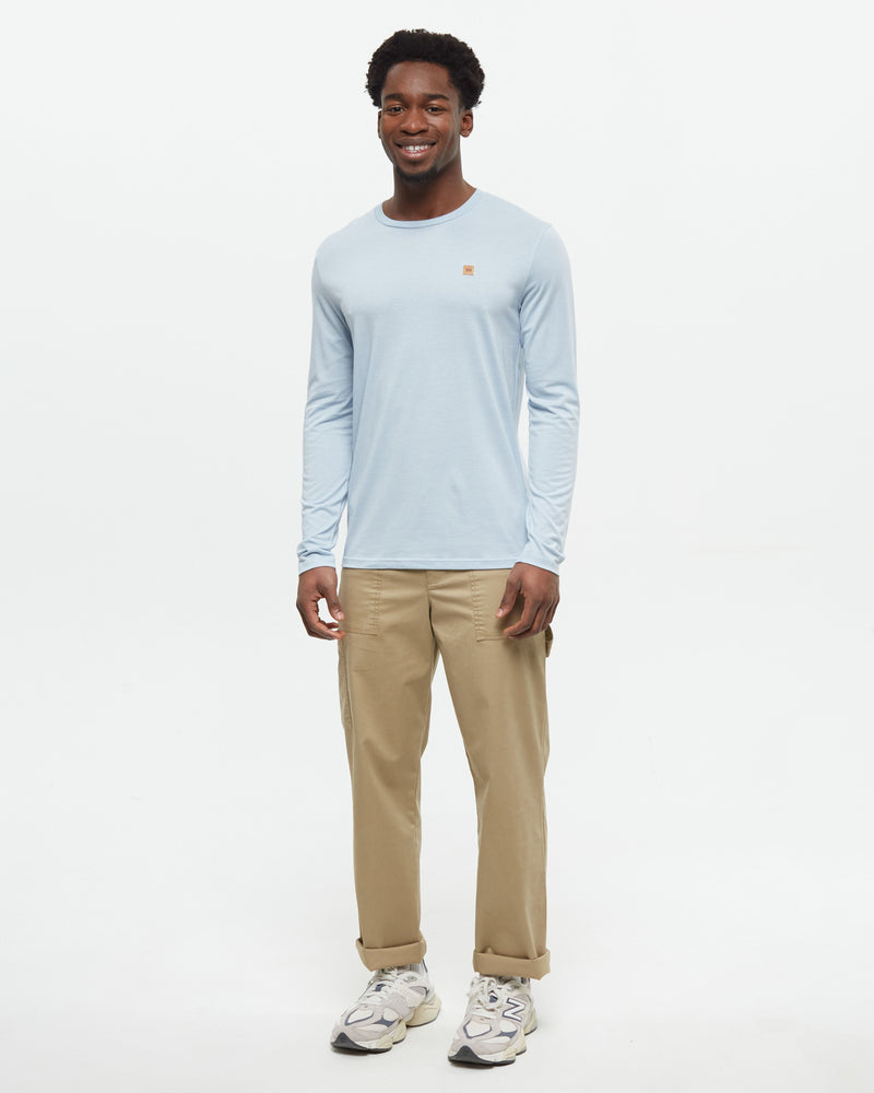 Blue-Crew-Neck-Longsleeve-Top