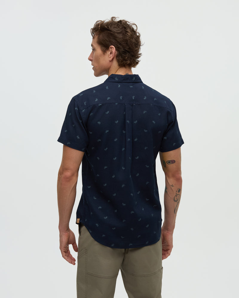 Blue-Dobby-Regular-Collar-Short-Sleeve-Shirt