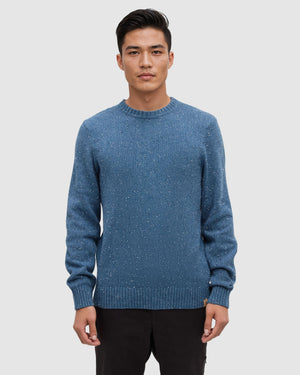 Blue-Highline-Nep-Crew-Sweater *Model is 6'1.5", wearing size M