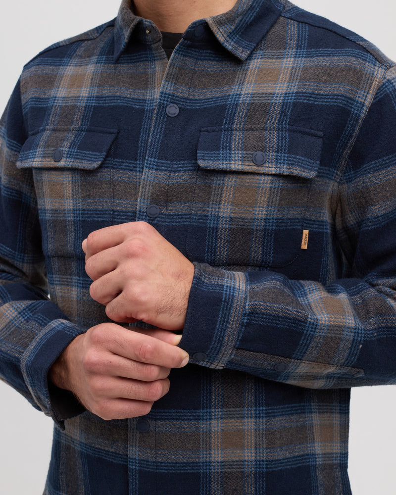 Blue-Men_s-Heavyweight-Flannel-Snap-front-Shirt
