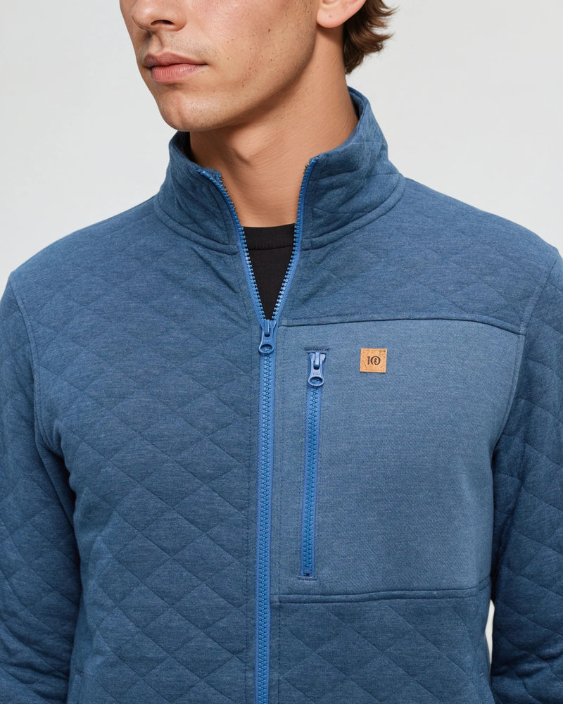 Blue-Mock-Neck-Full-Front-Zip-Sweatshirt