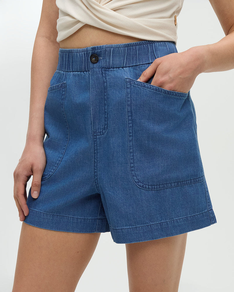 Blue-Organic-Cotton-Denim-Shorts