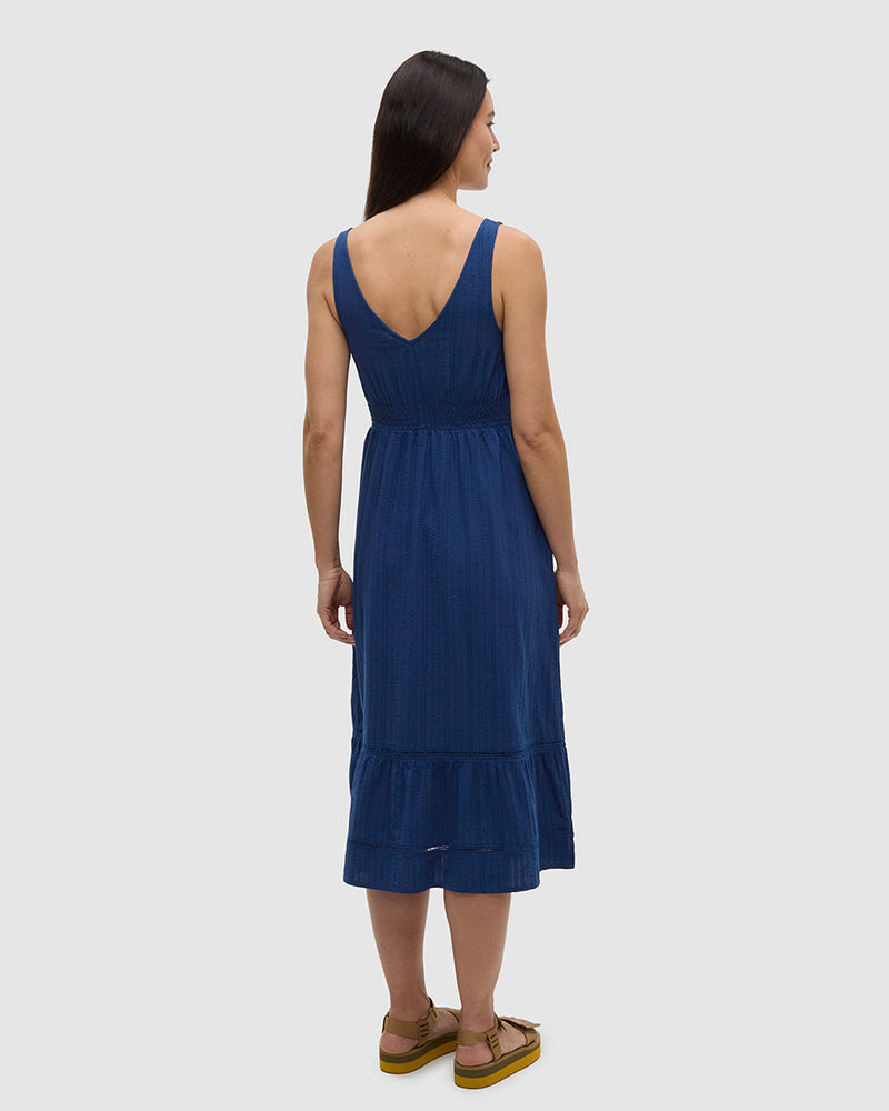 Blue-Organic-Cotton-Midi-Dress