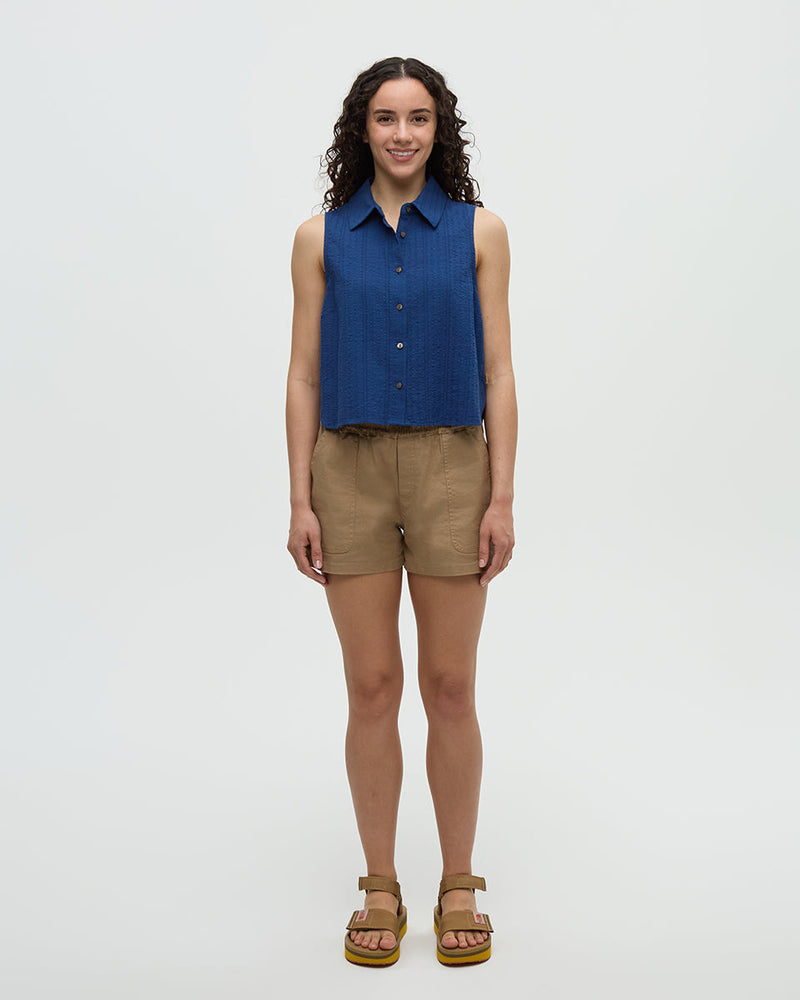 Blue-Organic-Cotton-Sleeveless-Button-Shirt