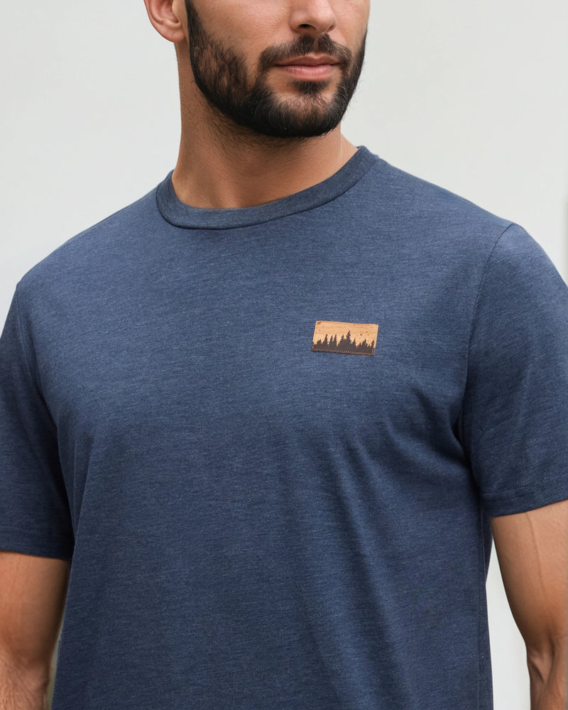Blue-Regular-Fit-Crew-Neck-T-shirt