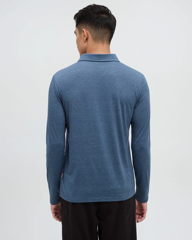 Blue-Regular-TreeBlend-Longsleeve-Polo