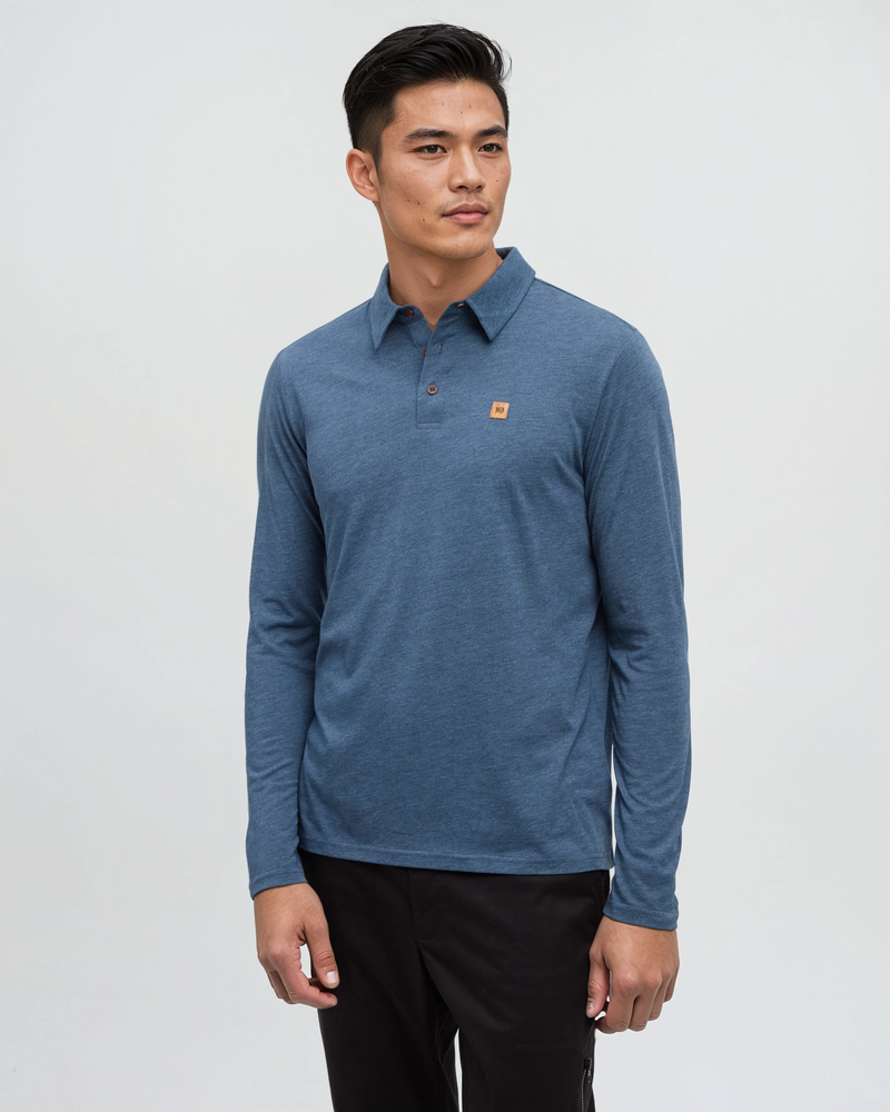 Blue-Regular-TreeBlend-Longsleeve-Polo