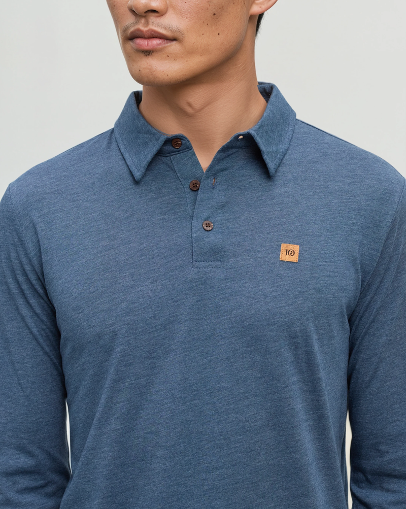 Blue-Regular-TreeBlend-Longsleeve-Polo