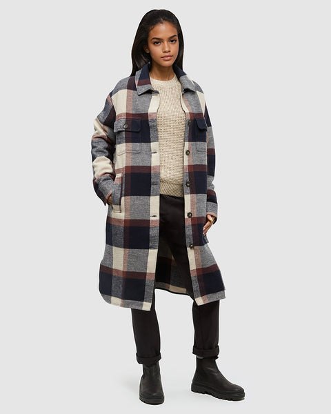 ジャケット・アウター 00s KMRii Sputnik Flannel Long jacket Blue-Relaxed-Fit-Knee-Length-