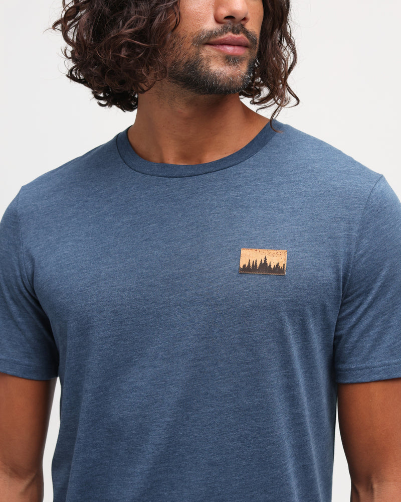 Blue-Treeblend-Regular-Fit-Crew-Neck-T-shirt