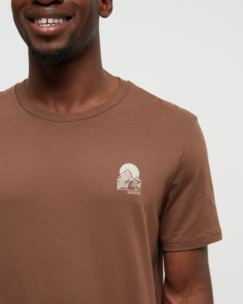 Brown-Crew-Neck-Graphic-Shortsleeve-T-Shirt