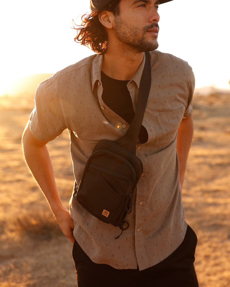 Brown-Dobby-Regular-Collar-Short-Sleeve-Shirt
