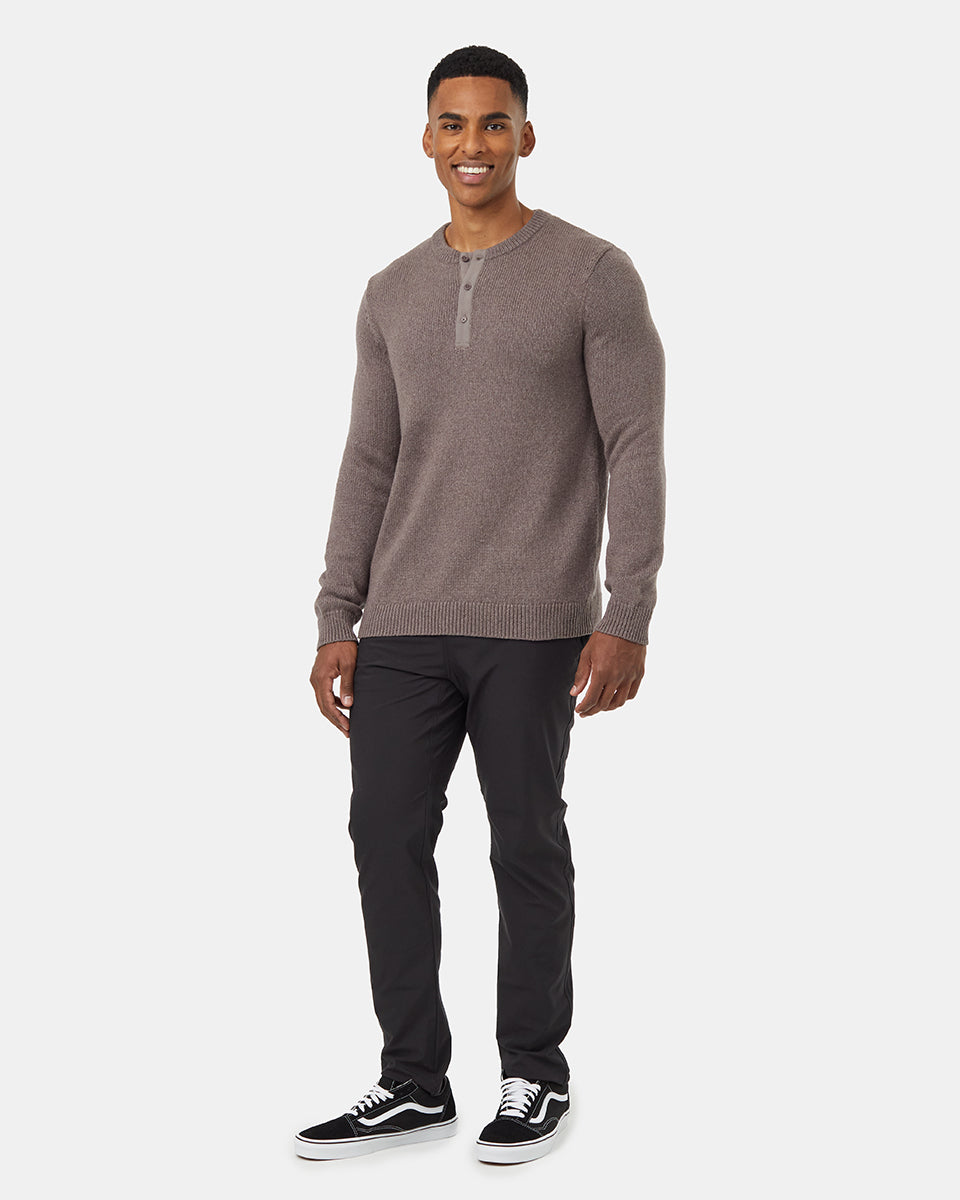 Mens Highline Wool Placket Sweater | Recycled Materials