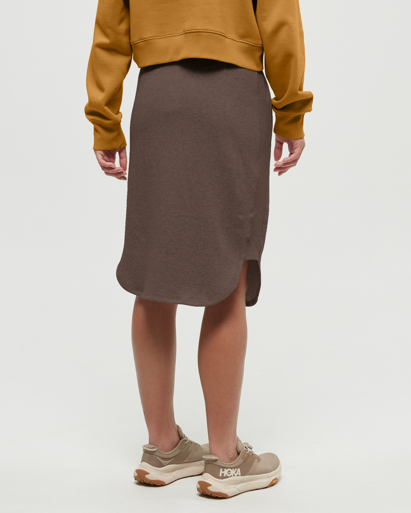 Brown-High-Rise-TreeFleece-Skirt