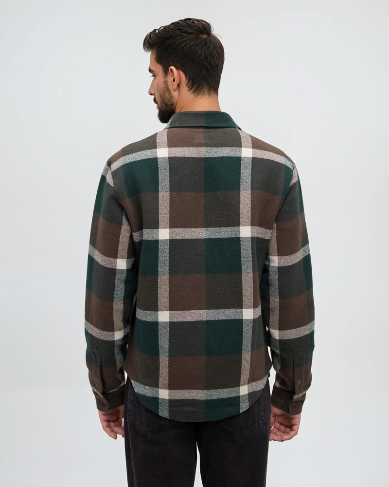 Brown-Men_s-Heavyweight-Flannel-Snap-front-Shirt