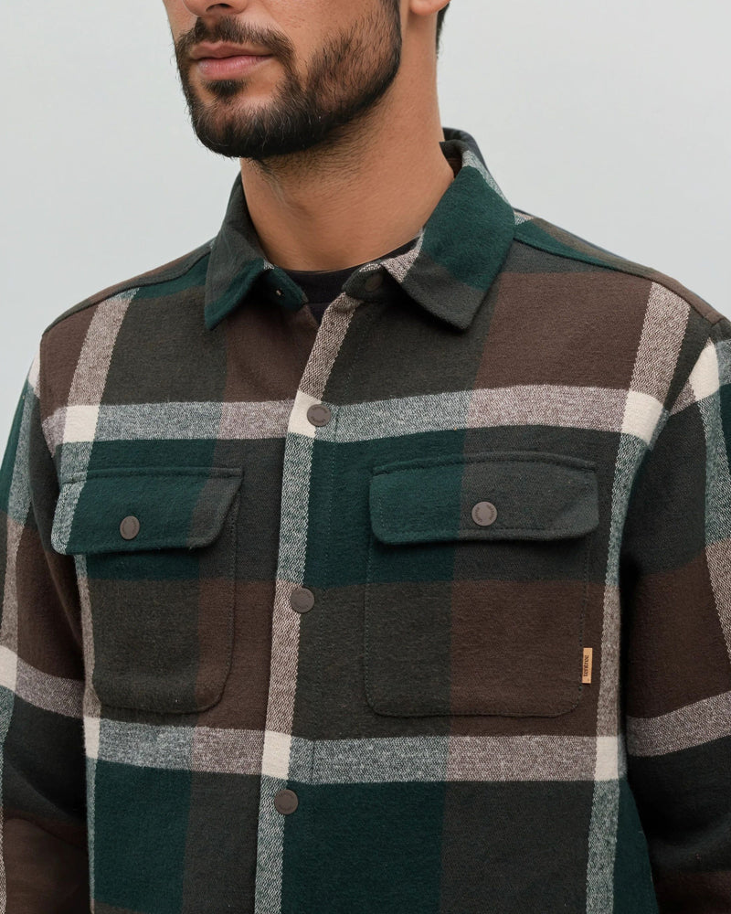 Brown-Men_s-Heavyweight-Flannel-Snap-front-Shirt