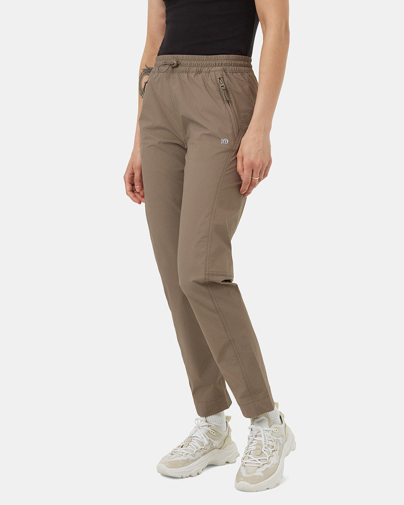 Brown-Mid-Rise-Full-Length-Tapered-Water-Repellent-Pants