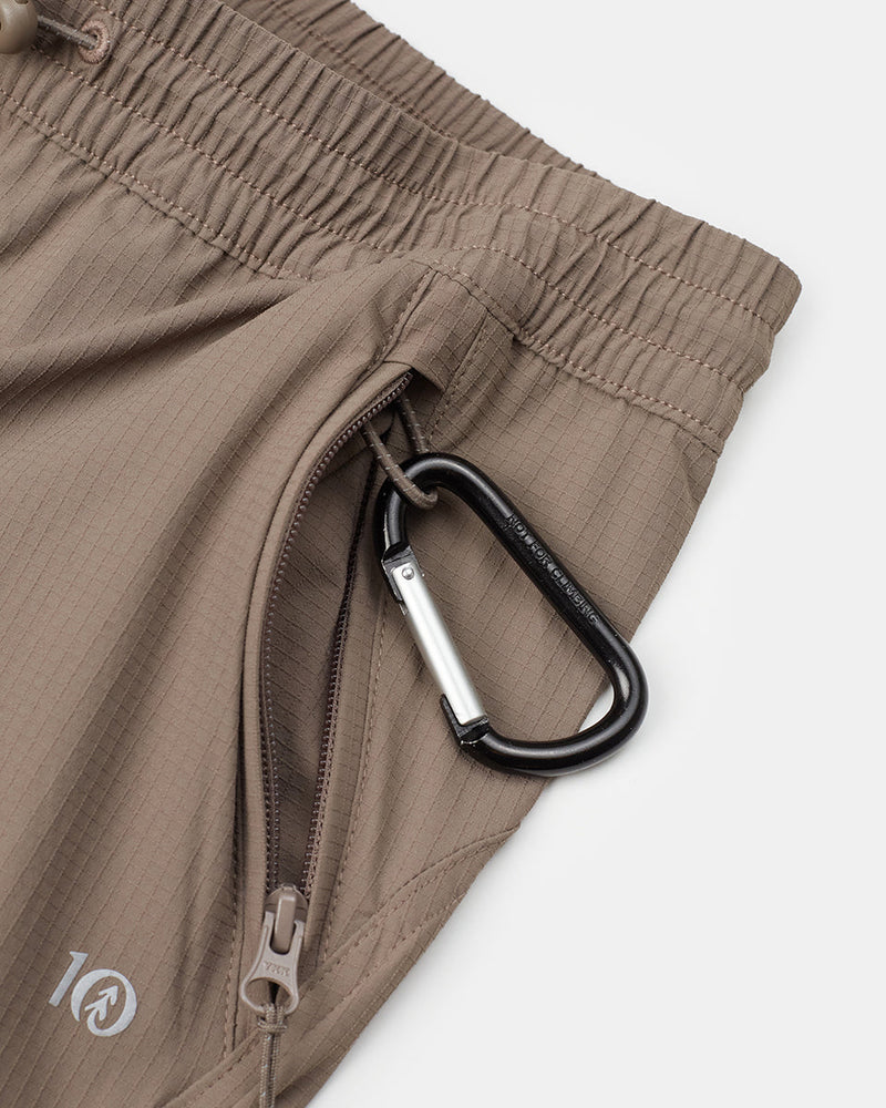 Brown-Mid-Rise-Full-Length-Tapered-Water-Repellent-Pants