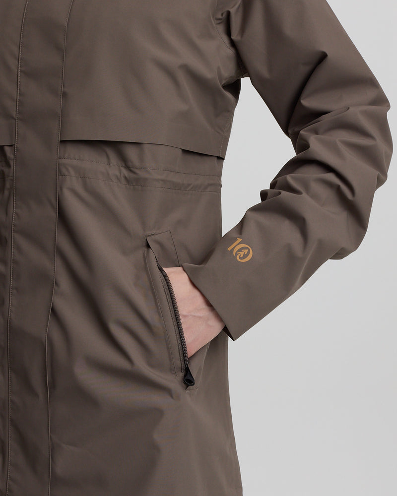 Brown-Misty-Rain-Shell-Hooded-Rain-Jacket