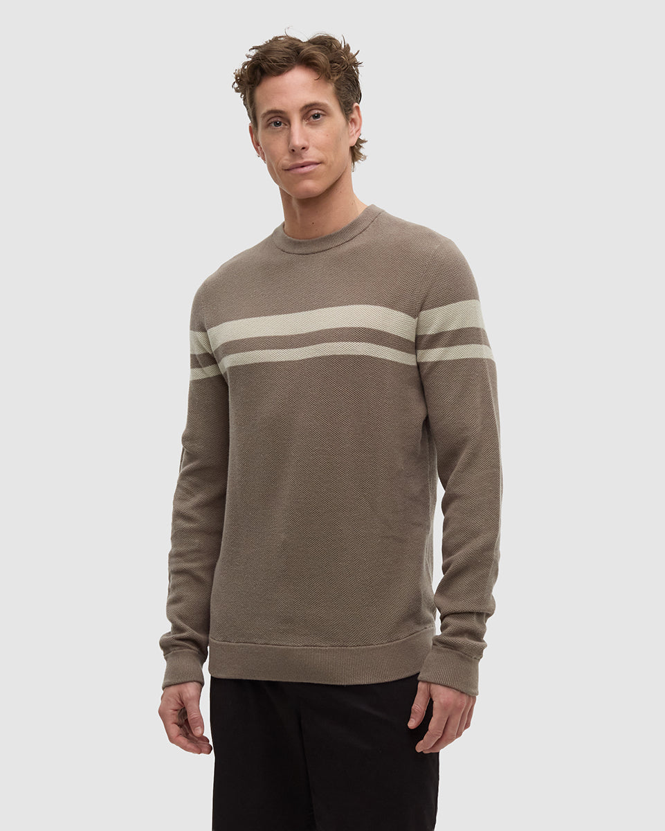 Mens Highline Mock Neck Waffle Crew | Organic Cotton