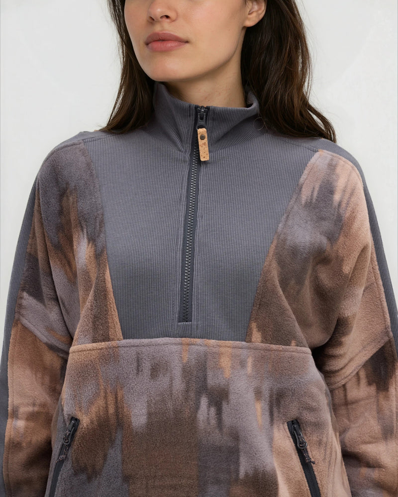 Brown-Recycled-MicroFleece-Half-Zip