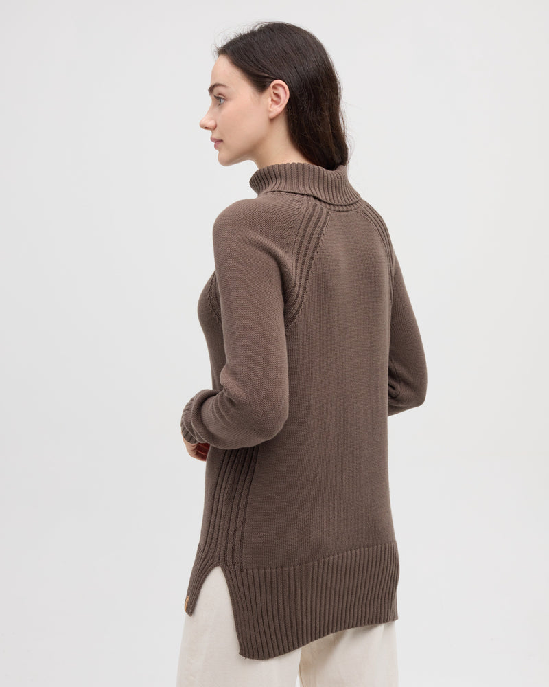 Brown-Relax-Organic-Cotton-Woven-Sweater