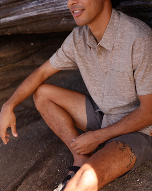 Brown-Relax-Shortsleeve-Graphic-Button-Up