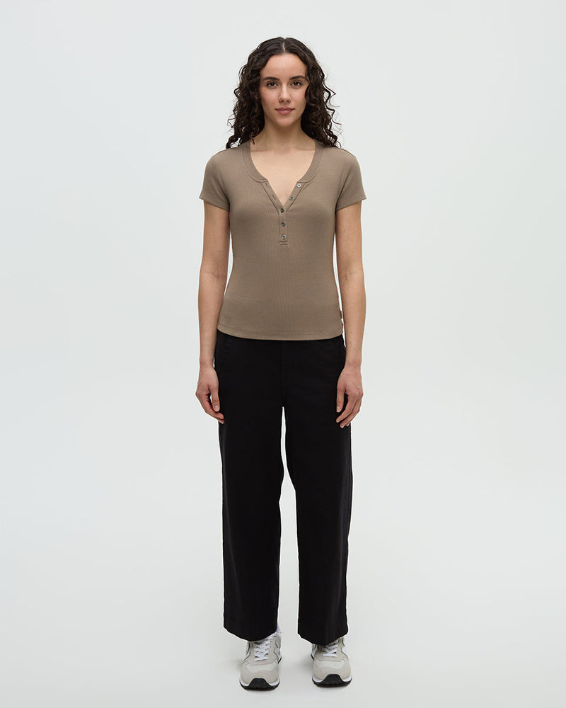 Brown-Soft-Fine-Rib-Cotton-Fitted-Button-Shirt