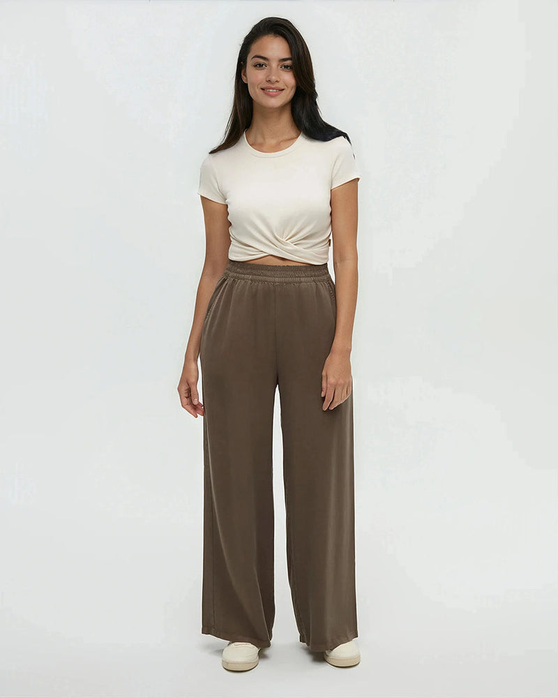 Brown-Tencel-Wide-Leg-Pant