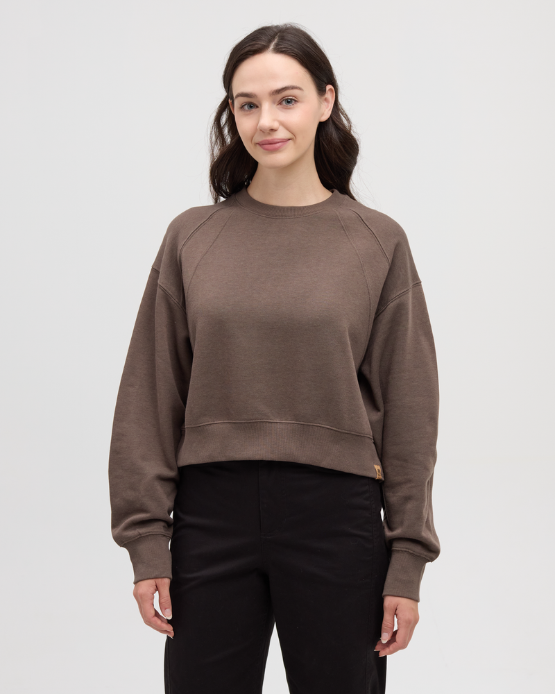 Brown-TreeFleece-Oversized-Cropped-Crew