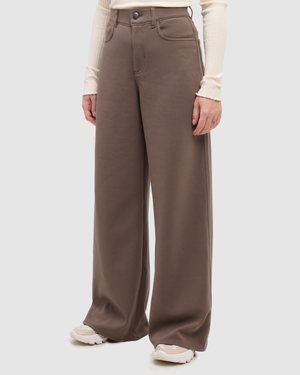 Brown-Women_s-Wide-Leg-High-rise-Pant *Model is 5'8", wearing size S/4