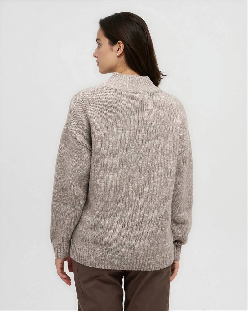 Brown-Womens-Zip-up-Cardigan