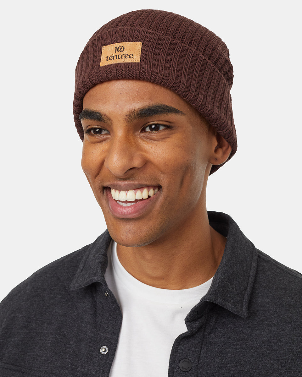 Ungendered Cork Patch Beanie | Organic Cotton