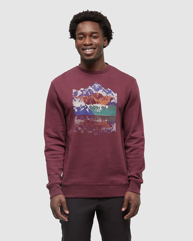 Burgundy-Printed-Graphic-TreeFleece-Crew