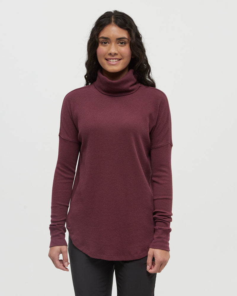 Burgundy-TreeWaffle-Turtleneck-Longsleeve